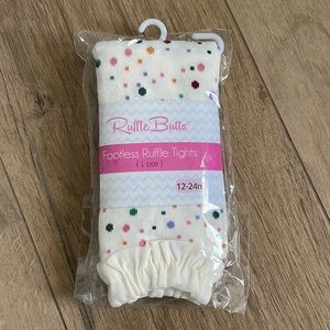 NWT Ruffle Butts Footless Legging Tights- Confetti Print